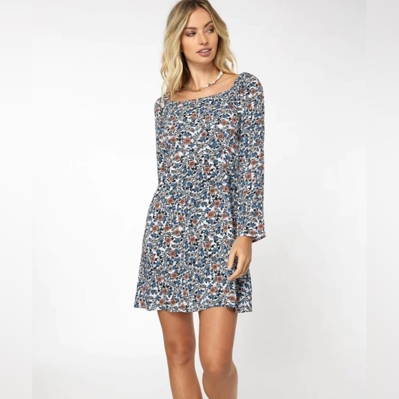 O’Neill Floral Long Sleeve Dress | Mini Dress | Size XL - Picture 1 of 6